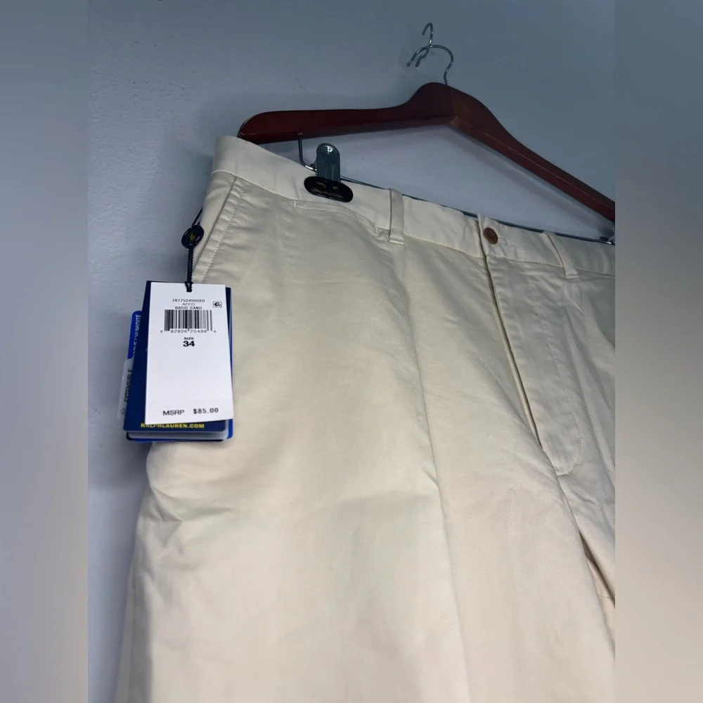 POLO RALPH LAUREN GOLF NWT BEIGE CREAM CLASSIC FIT MENS SHORTS SZ 34
